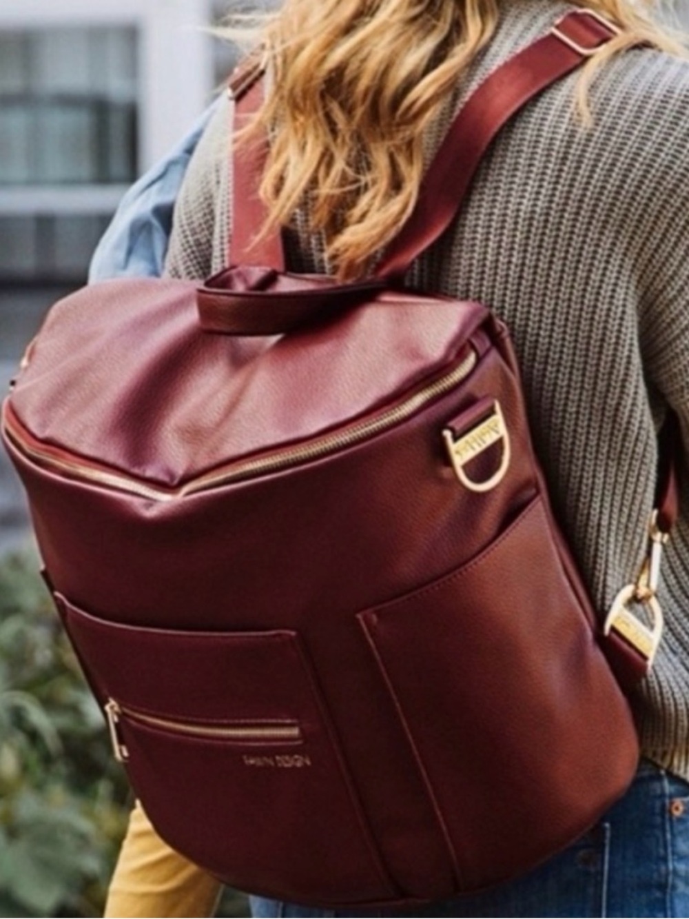 FAWN Design The Original Diaper Bag in Wine - EUC